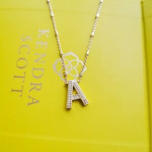 Kendra Scott Letter A Gold Pendant Necklace New